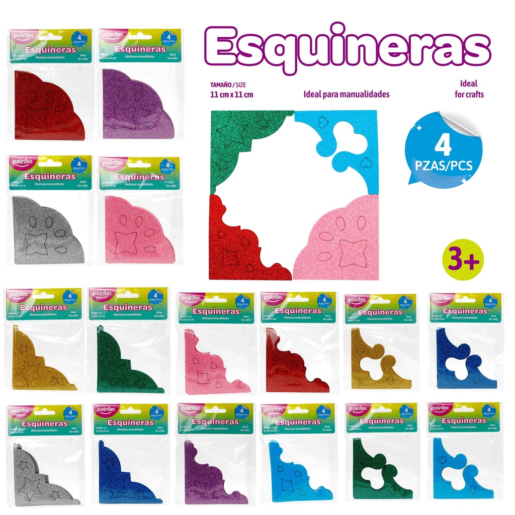 Esquineras de Foamy 11 X 11cm 4pza POINTER
