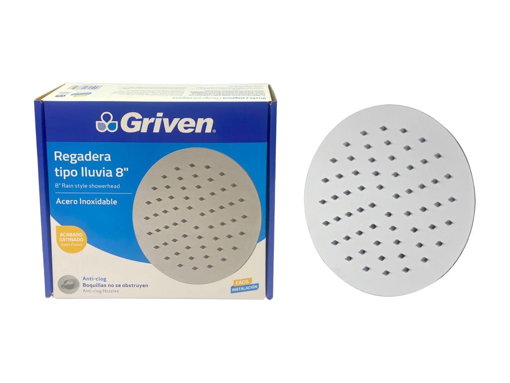Regadera Tipo Lluvia 8" GRIVEN