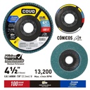 5-Pack Disco Flap de Circonio y Ceramica 4-1/2" #100 COVO