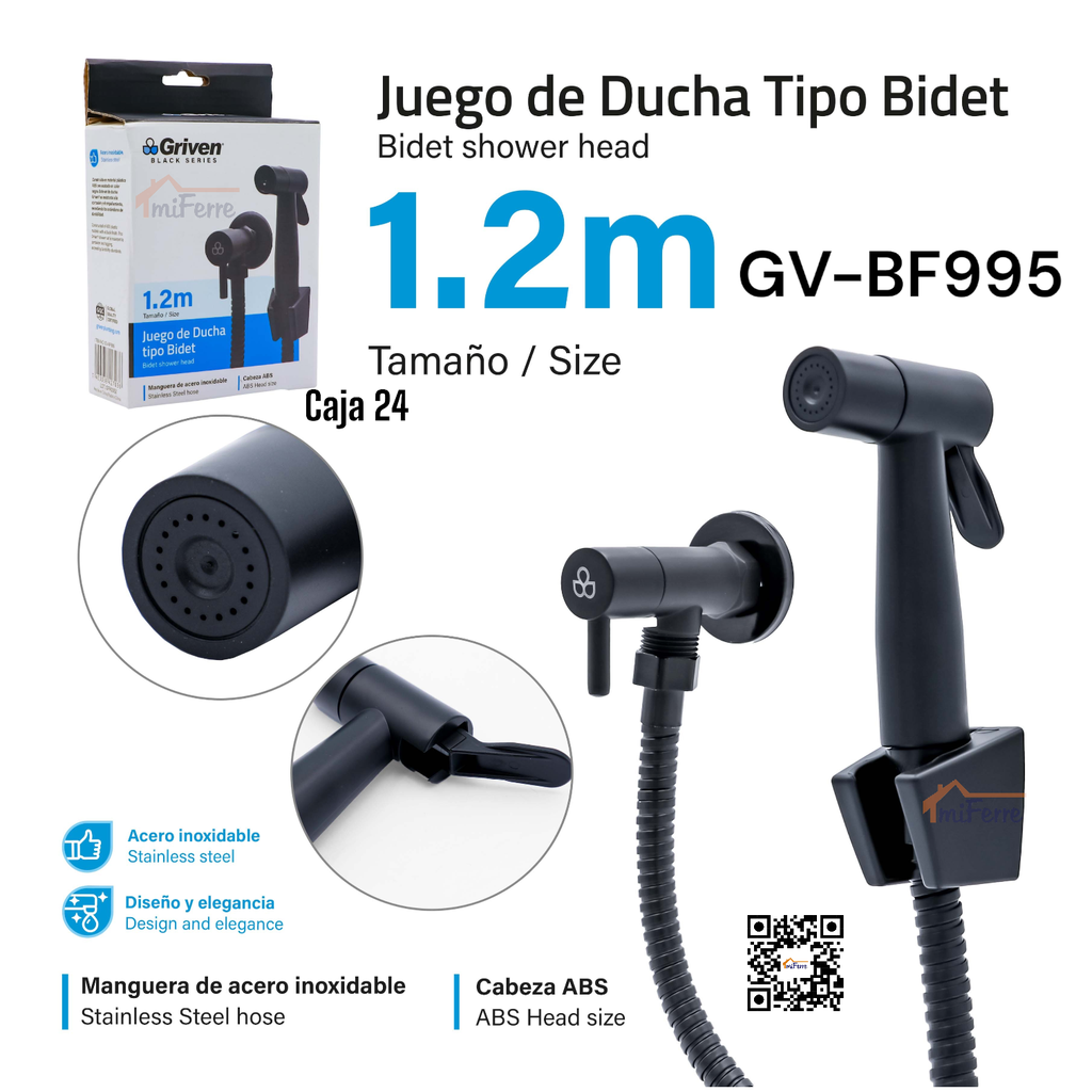 Juego de Ducha Tipo Bidet GRIVEN Black Series