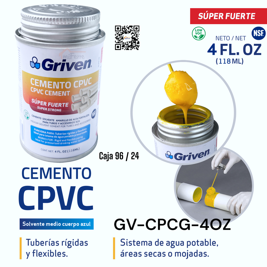 PEGAMENTO CPVC 4oz GRIVEN