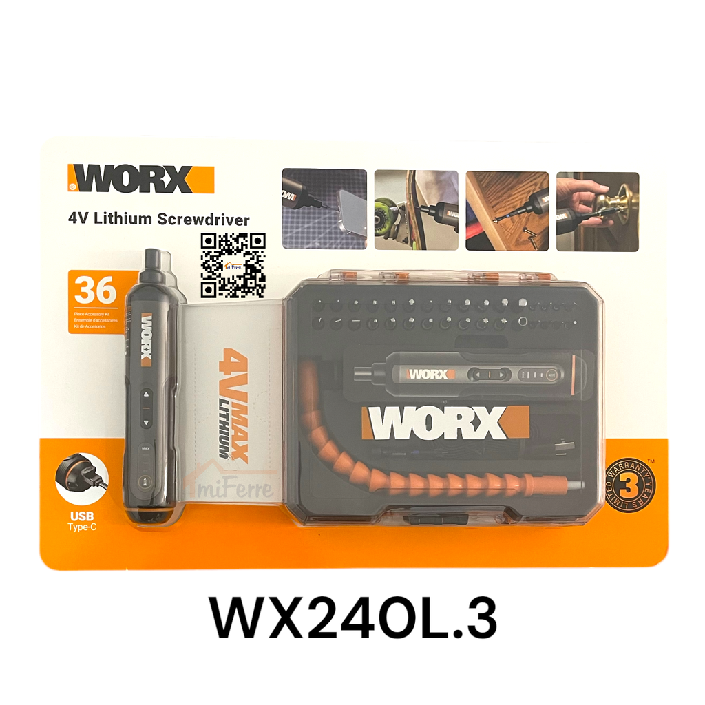 Worx 4V Lithium Screwdriver 36pcs