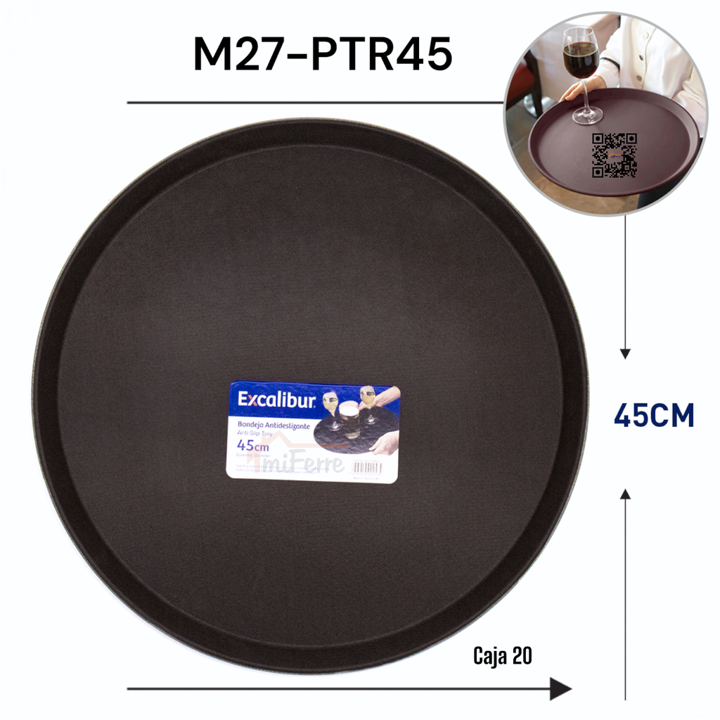 BANDEJA ANTIDESLIZANTE EXCALIBUR 45cm