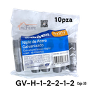 [GV-H-1-2-2-1-2] Niple Galvanizado 1/2X2-1/2&quot; GRIVEN 10pza