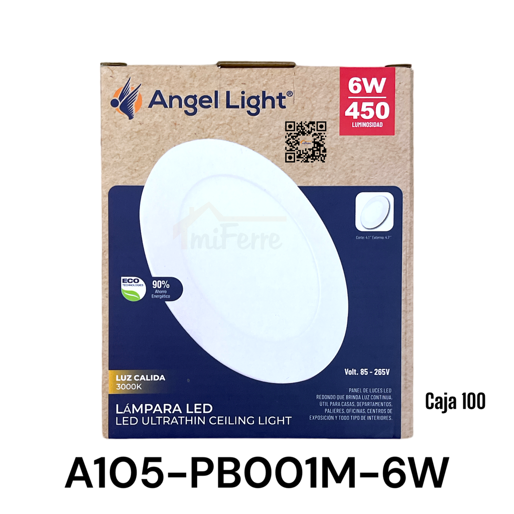 LAMPARA LED EMPOTRABLE ANGEL LIGHT REDONDA 6W 3000K