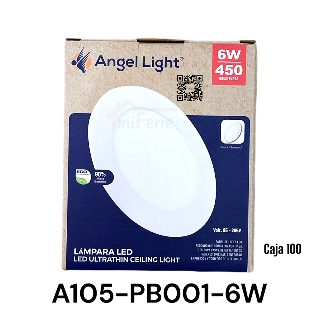 LAMPARA LED EMPOTRABLE ANGEL LIGHT REDONDA 6W 6400K
