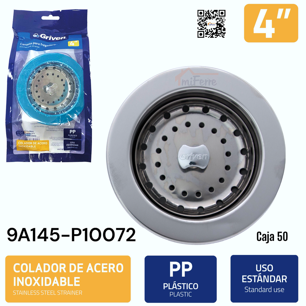 Canasta de Fregador Plastico 4" GRIVEN