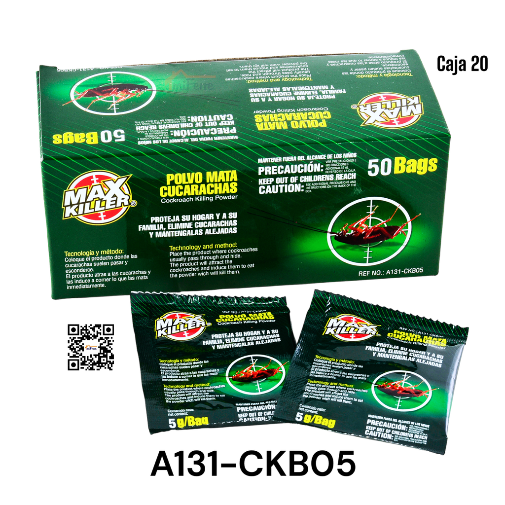 Polvo Mata Cucarachas MAXKILLER 50pza