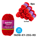 Hilo de Lana 25g Rojo 10pza POINTER