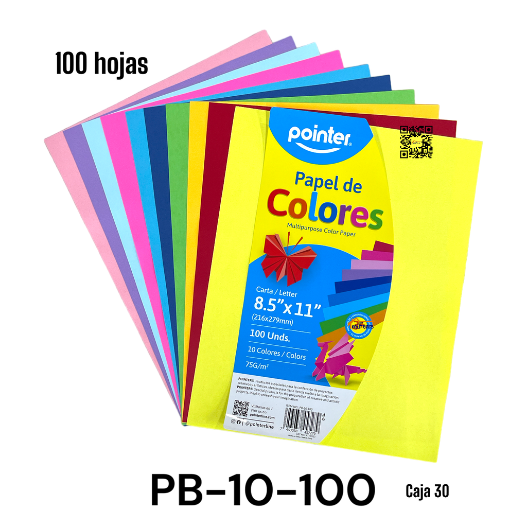 Papel de Colores 100pza POINTER