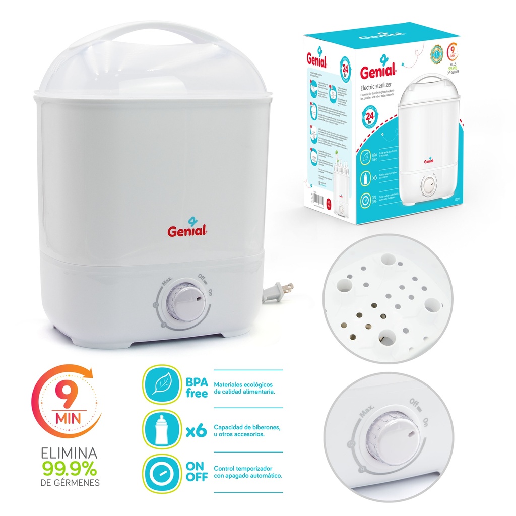 Esterilizador Electrico a Vapor para Biberones y Accesorios GENIAL