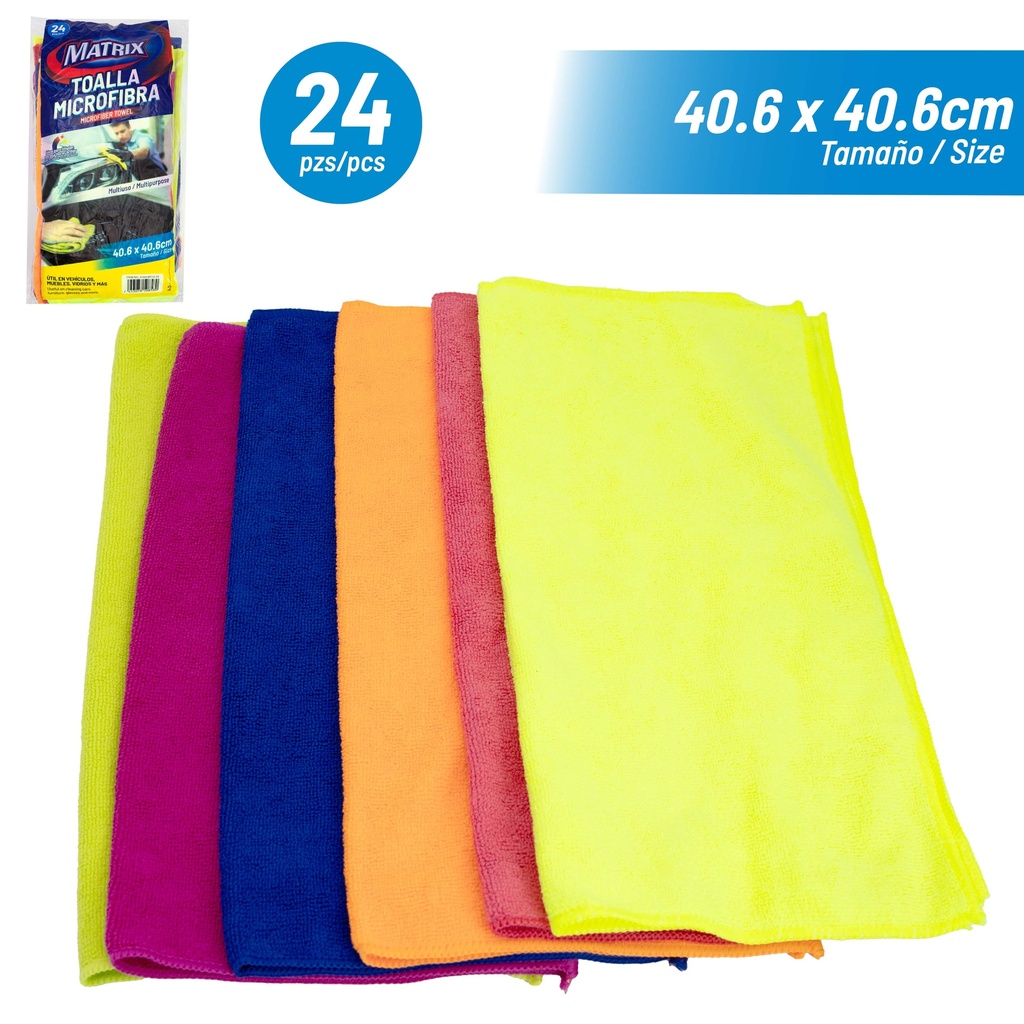 Toalla Microfibra 40.6 X 40.6cm 24pza MATRIX