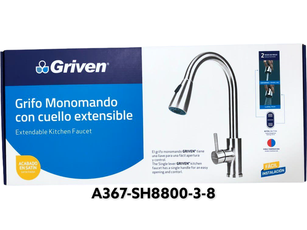 Grifo Monomando con Cuello Extensible GRIVEN