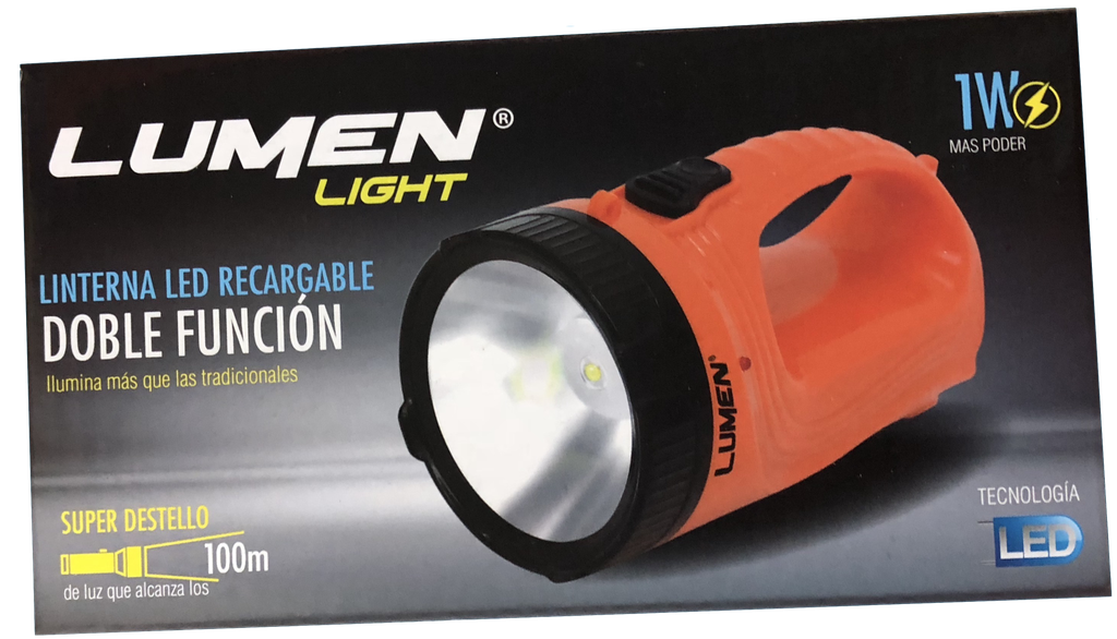 Linterna Led Recargable Doble Funcion LUMEN LIGHT