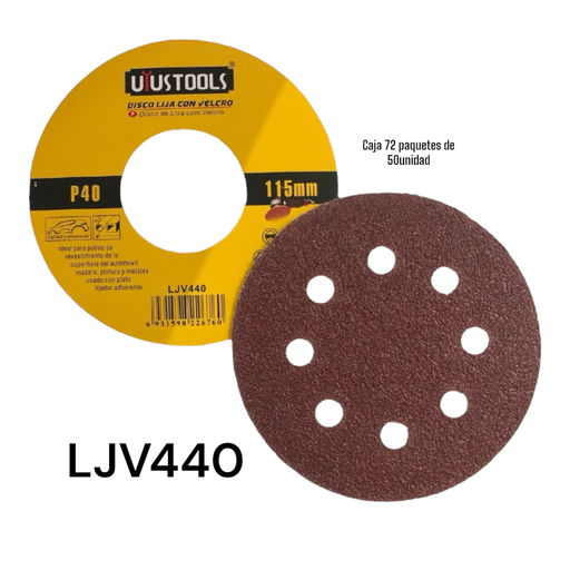 [LJV440] Disco Lija para Madera #40 50pza UYUSTOOLS