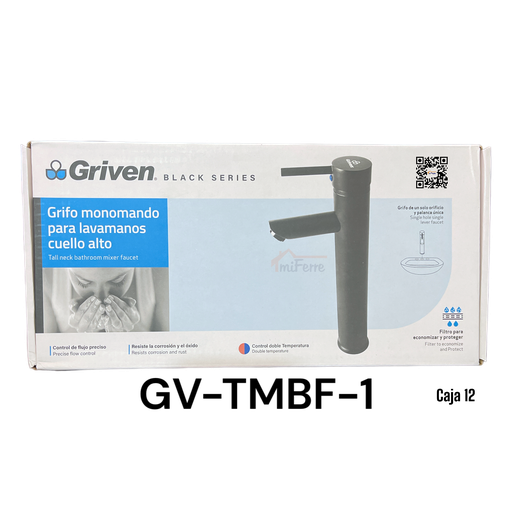 [GV-TMBF-1] Grifo Monomando para Lavamanos Cuello Alto