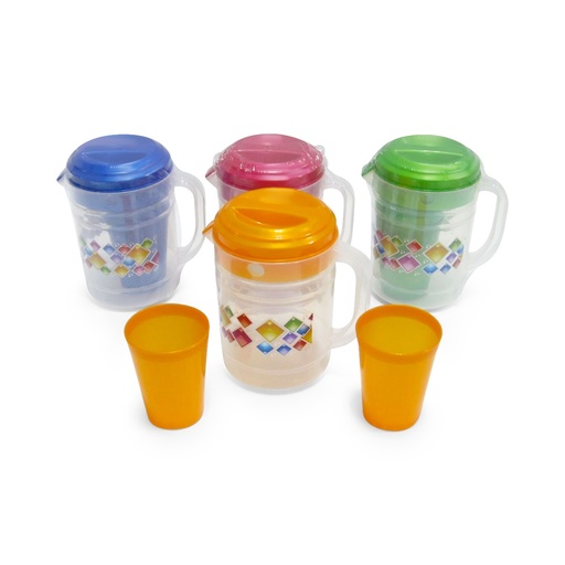 [1528P] Jarra Plastica 1.3L con 2 Vasos