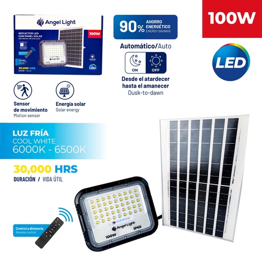 [AL-SFL-100W] Reflector Led con Panel Solar ANGEL LIGHT