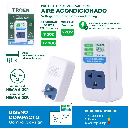 [TR-VP10-220V] Protector de Voltaje 220V TROEN