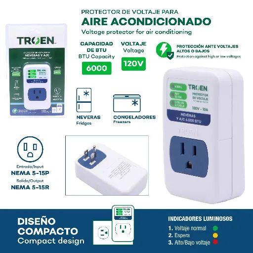 [TR-VP10-120V] Protector de Voltaje 120V TROEN