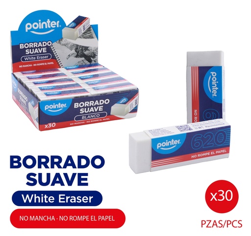 [ER-620] Borrador Plastico G POINTER 30pza