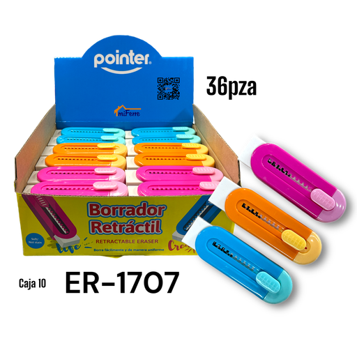 [ER-1707] Borrador Retractil POINTER 36pza 