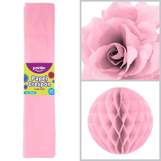 [CP-711] Papel Crespon Rosado 10pza POINTER