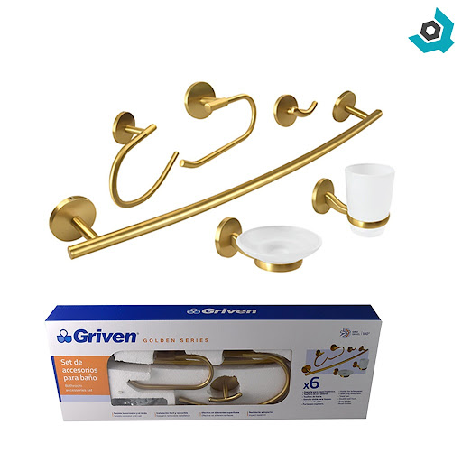 [GV-GH60200-SBS] Set de Accesorios para Baño GRIVEN Golden Series