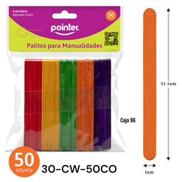 [30-CW-50CO] PALITOS PARA MANUALIDADES POINTER colores
