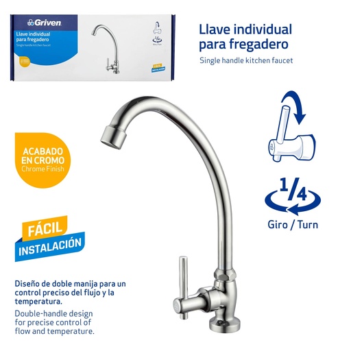 [GV-PWKF-S] Llave Individual para Fregadero GRIVEN
