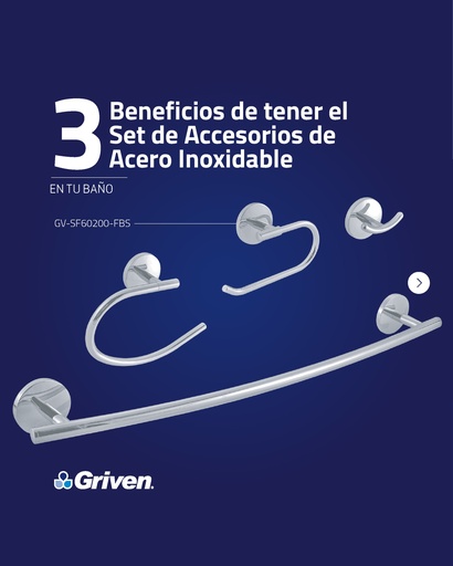 [GV-SF60200-FBS] Juego de Accesorios para Baño 4pza GRIVEN