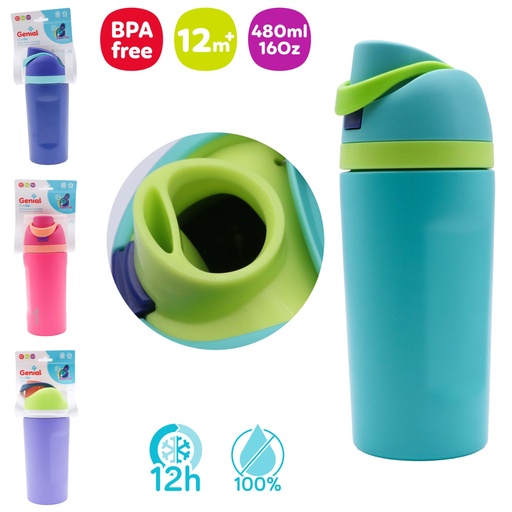 [GN-SF2703] Termo de Acero Inoxidable 480ml DuoSip GENIAL