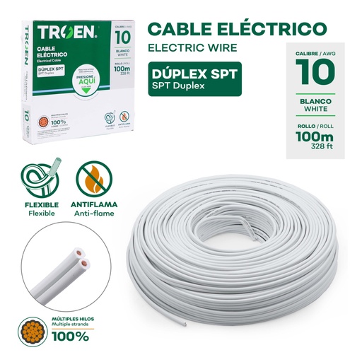 [SPT-10AWG] Cable Electrico Duplex #10 TROEN