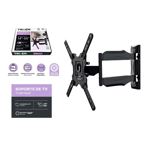 [TR-TVRB-1455] Soporte de TV 14-55" Retractil TROEN