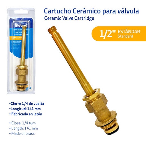 [CT-BC22-S] Cartucho Ceramico para Valvula 1/2" X 141mm GRIVEN