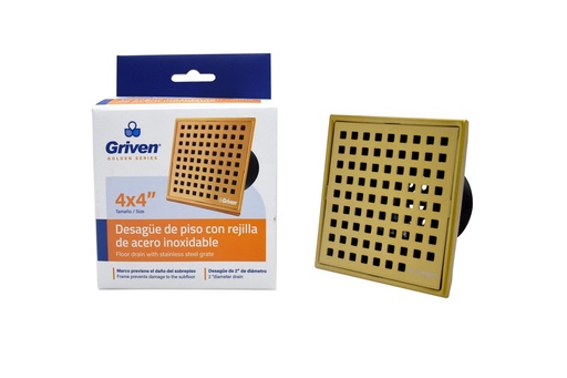 [GRV-SD-18GS] Desague de Piso con Rejilla de acero Inoxidable GRIVEN Golden Series