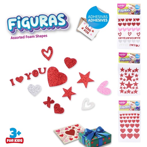 [GDT-052] Figuras Foamy Adhesivas Glitter Surtidas POINTER