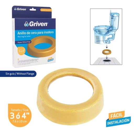 [A367-WR001-A] Anillo de Cera para Inodoro GRIVEN