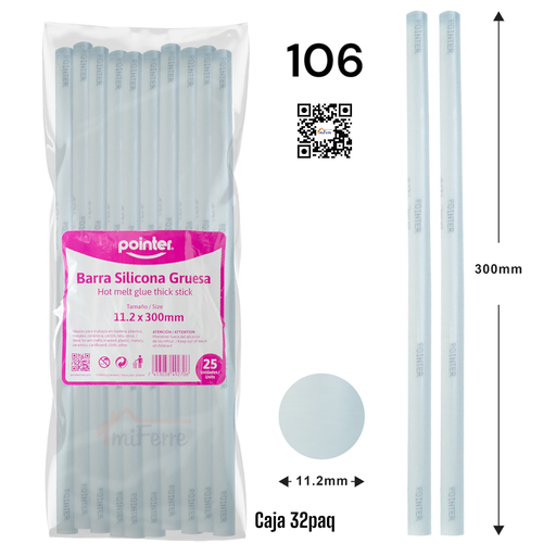 [106] Barra de Silicona Gruesa 25pza POINTER
