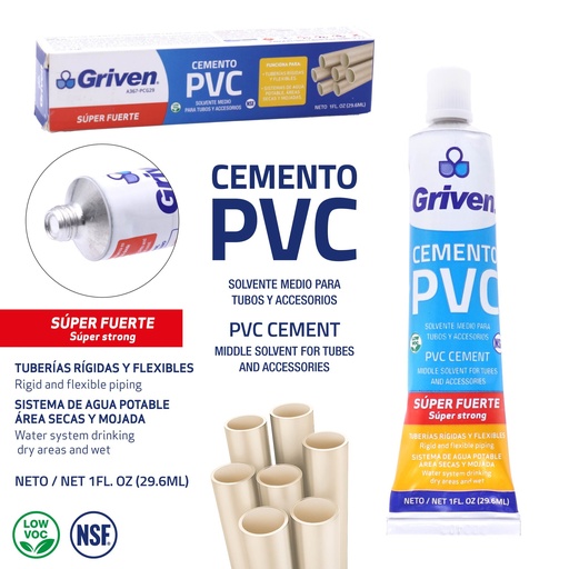 [A367-PCG29] Pegamento PVC 1oz GRIVEN