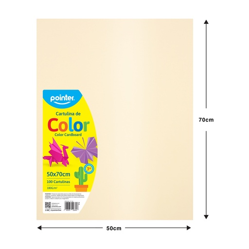 [CT-756] Cartulina 50 X 70cm 100pza POINTER Amarilla
