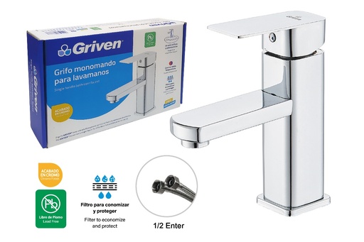 [GV-CMF601] Grifo Monomando para Lavamanos GRIVEN