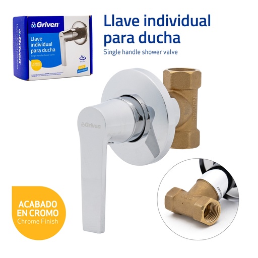[A367-WA016A] Llave Individual para Ducha GRIVEN