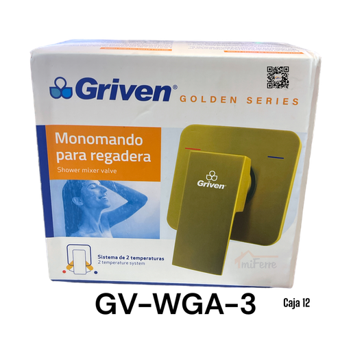 [GV-WGA-3] Monomando para Regadera GRIVEN Golden Series