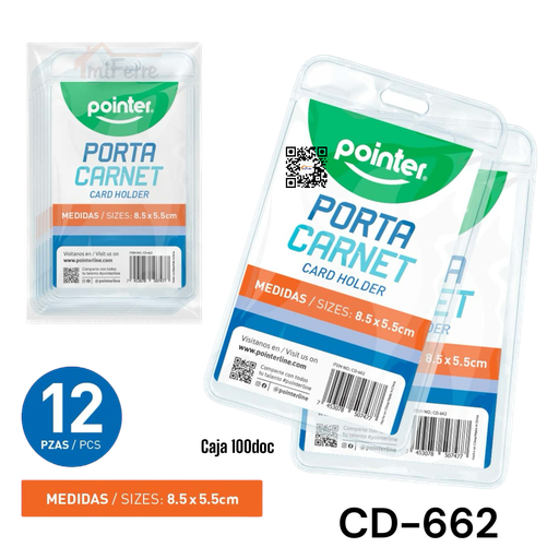 [CD-662] Porta Carnet 12pza POINTER