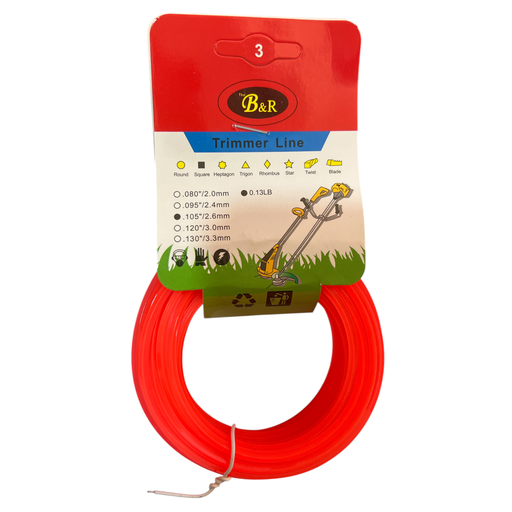 Hilo de Cortagrama 0.105" 2.6mm 0.13lb Cuadrado B&R