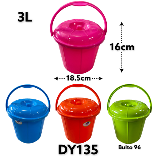 Cubo Plastico con Tapa 3L DYNASTY