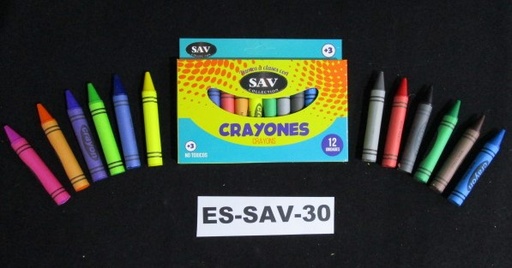 [ES-SAV-30] Crayones 12colores SAV