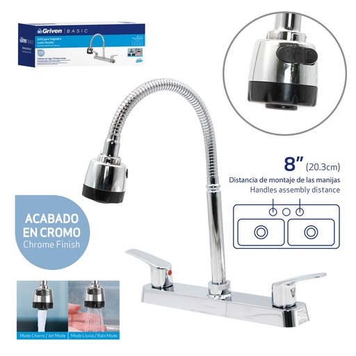 [A367-15055-B8] Grifo Flexible para Fregadero GRIVEN Basic
