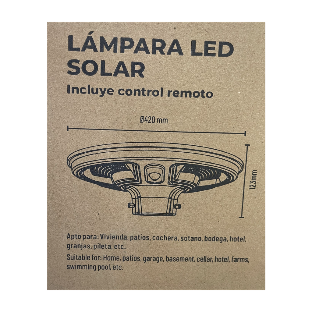 LAMPARA LED SOLAR 100W ANGEL LIGHT